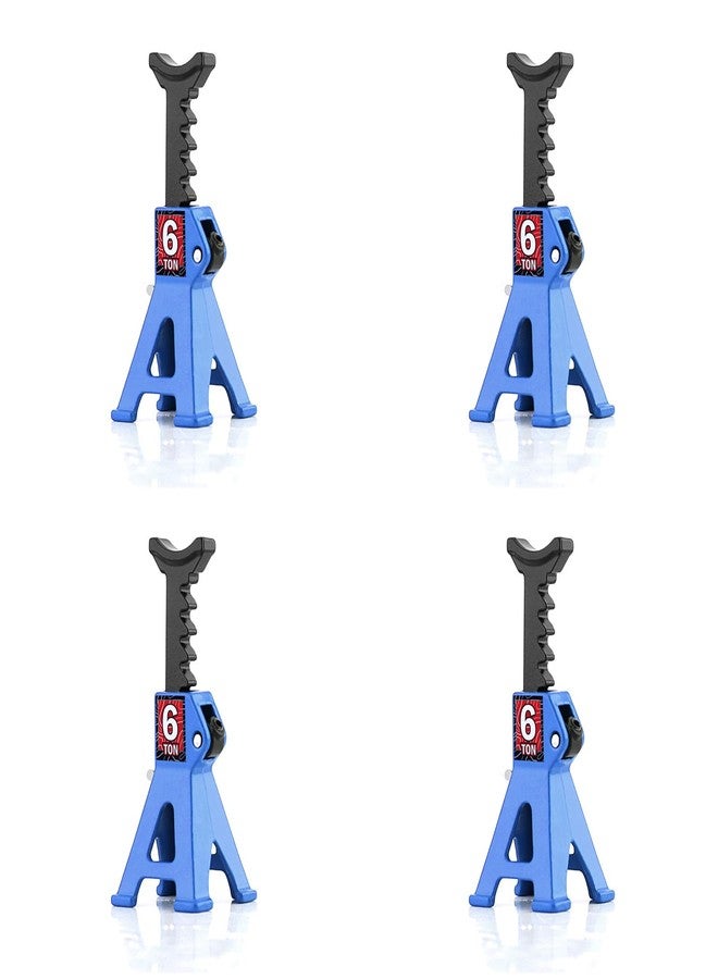 Chanmoo 1/24 RC Toy Jack Stands 1/18 Simulation 6 Ton Metal Adjustable Mini Jacks Stand for 1:18 1:24 Scale Crawler Car Axial SCX24 Kyosho Tamiya HSP FCX24 TRX4M SCX24 AX24 Ford Bronco (Blue, 4 PCS) - Image 1